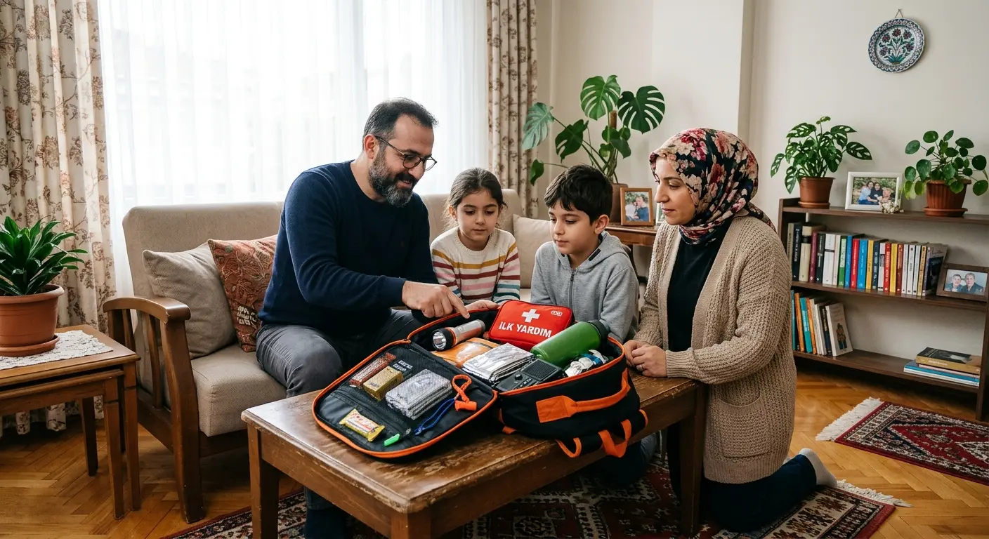 Depreme hazırlık çantası ve acil durum malzemeleri