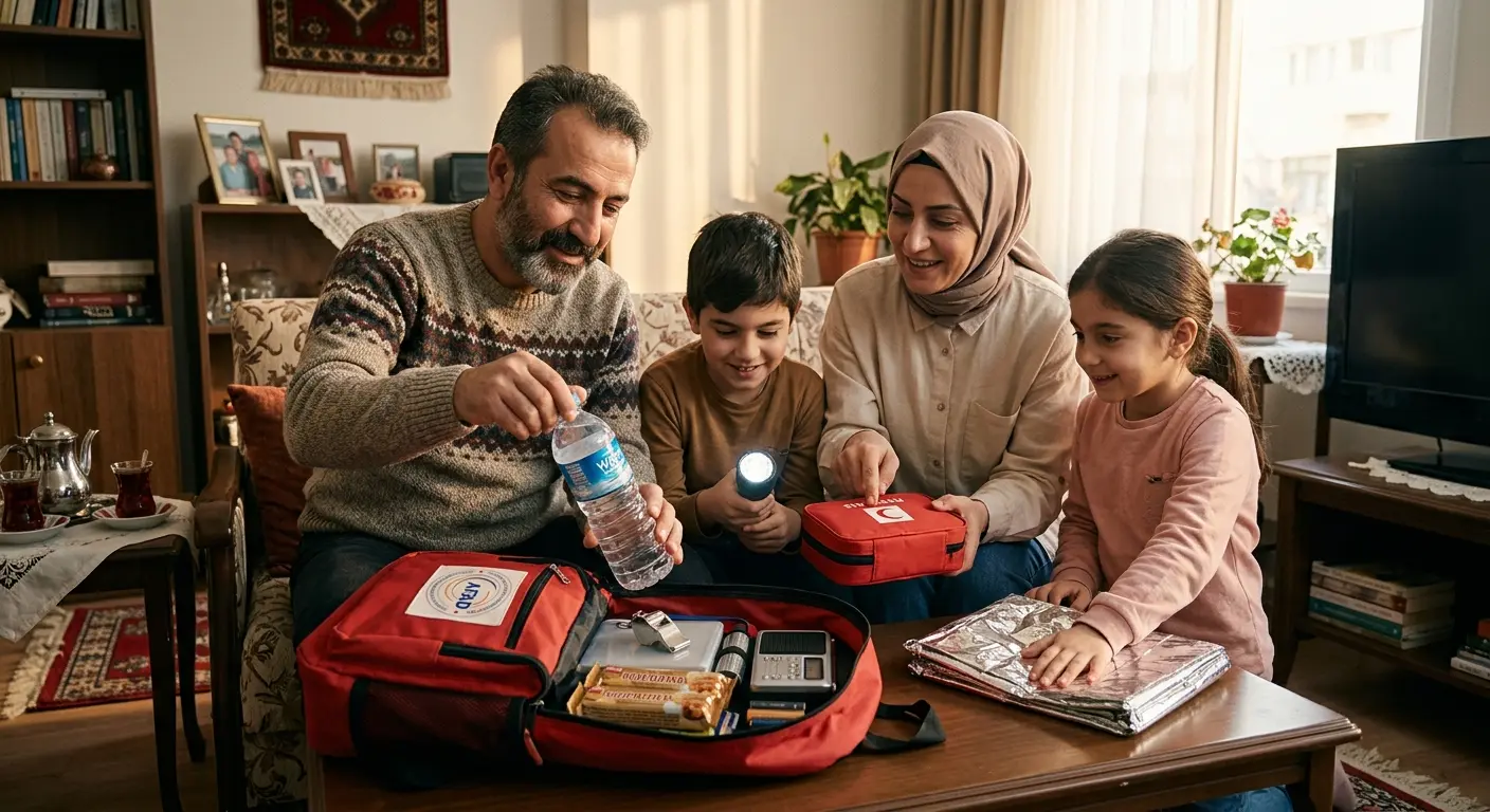 Depreme hazırlık çantası ve acil durum malzemeleri