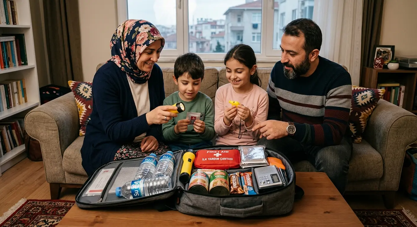 Depreme hazırlık çantası ve acil durum malzemeleri