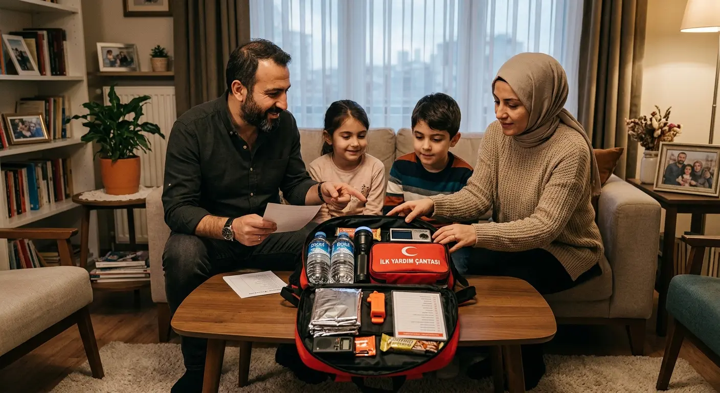 Depreme hazırlık çantası ve acil durum malzemeleri