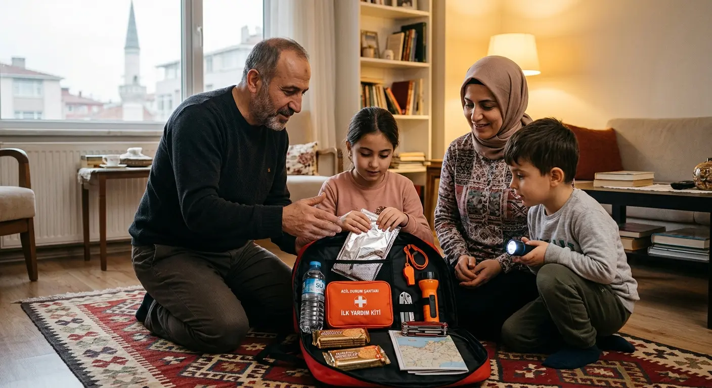 Depreme hazırlık çantası ve acil durum malzemeleri