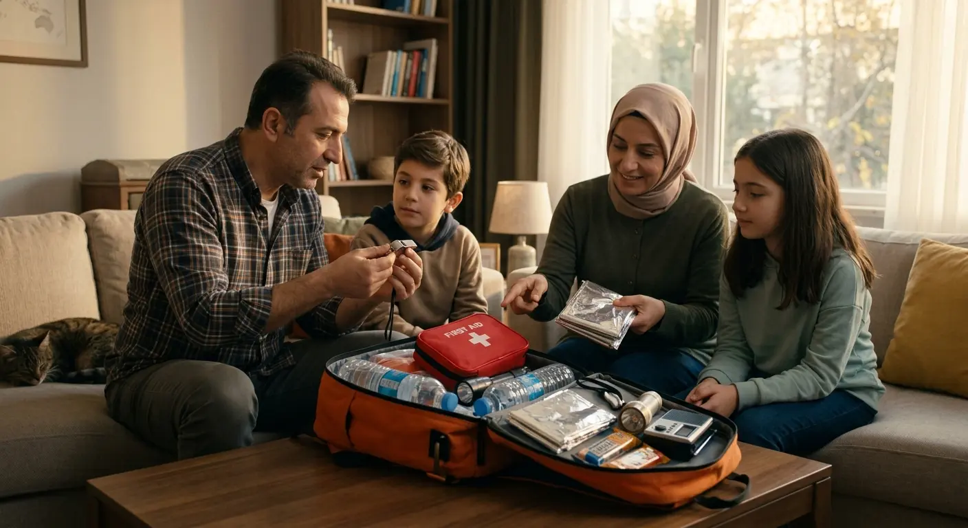 Depreme hazırlık çantası ve acil durum malzemeleri