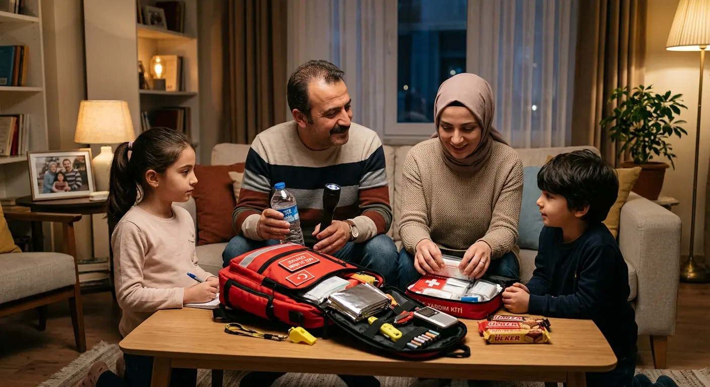 Depreme hazırlık çantası ve acil durum malzemeleri