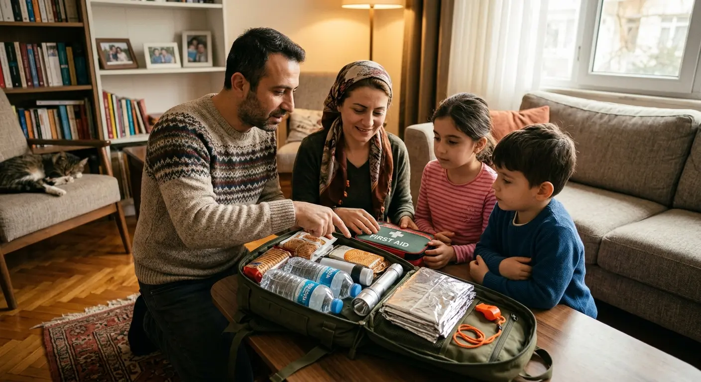 Depreme hazırlık çantası ve acil durum malzemeleri