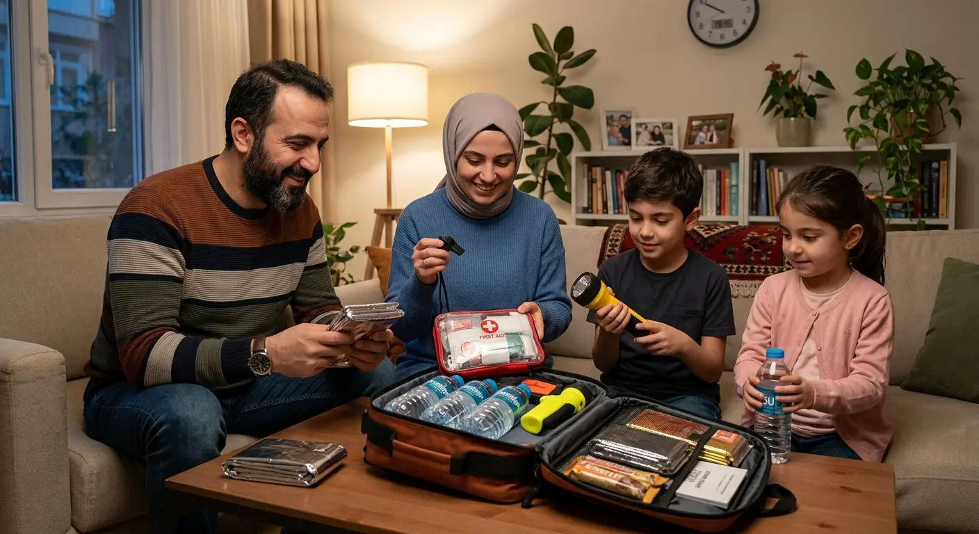 Depreme hazırlık çantası ve acil durum malzemeleri
