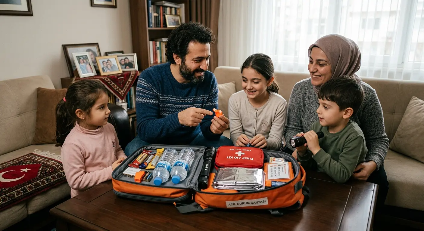 Depreme hazırlık çantası ve acil durum malzemeleri