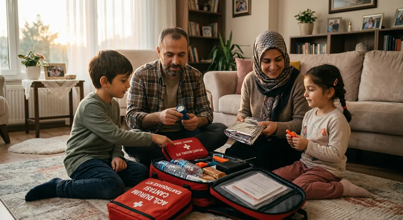 Depreme hazırlık çantası ve acil durum malzemeleri