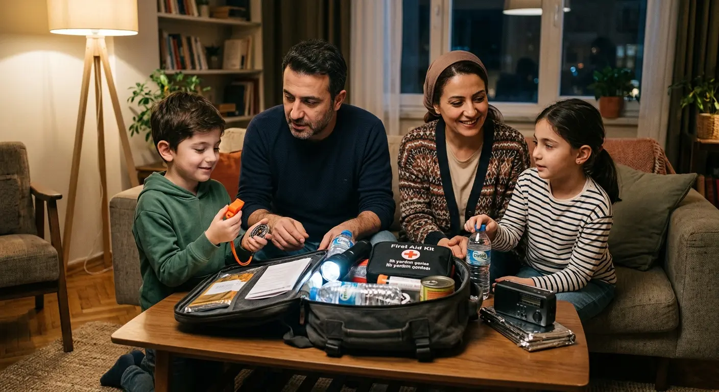 Depreme hazırlık çantası ve acil durum malzemeleri
