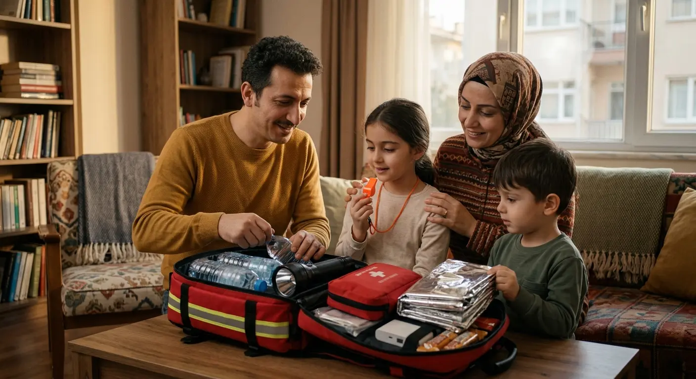 Depreme hazırlık çantası ve acil durum malzemeleri