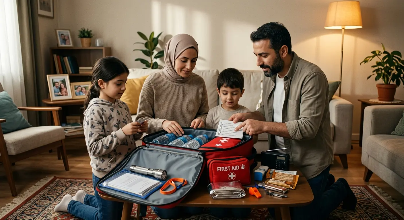Depreme hazırlık çantası ve acil durum malzemeleri