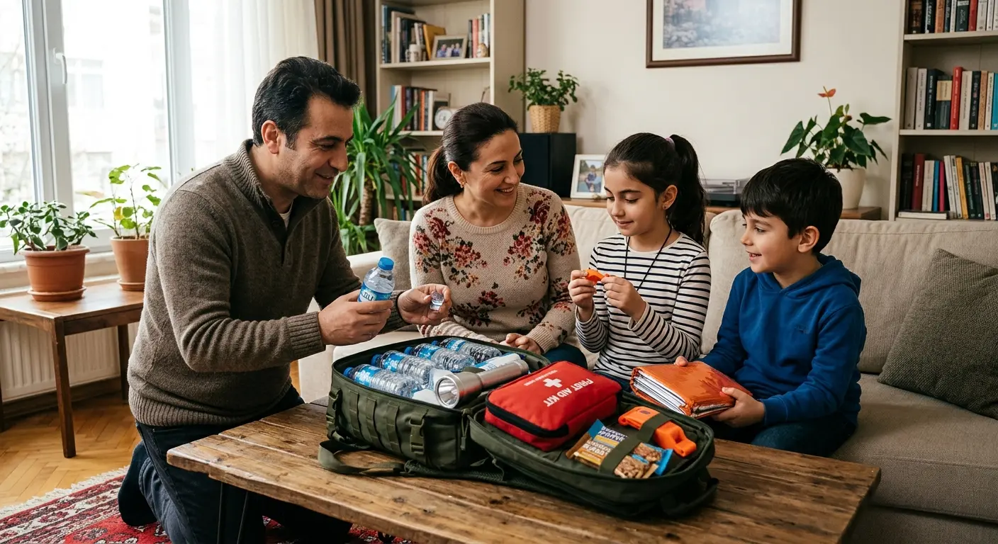 Depreme hazırlık çantası ve acil durum malzemeleri