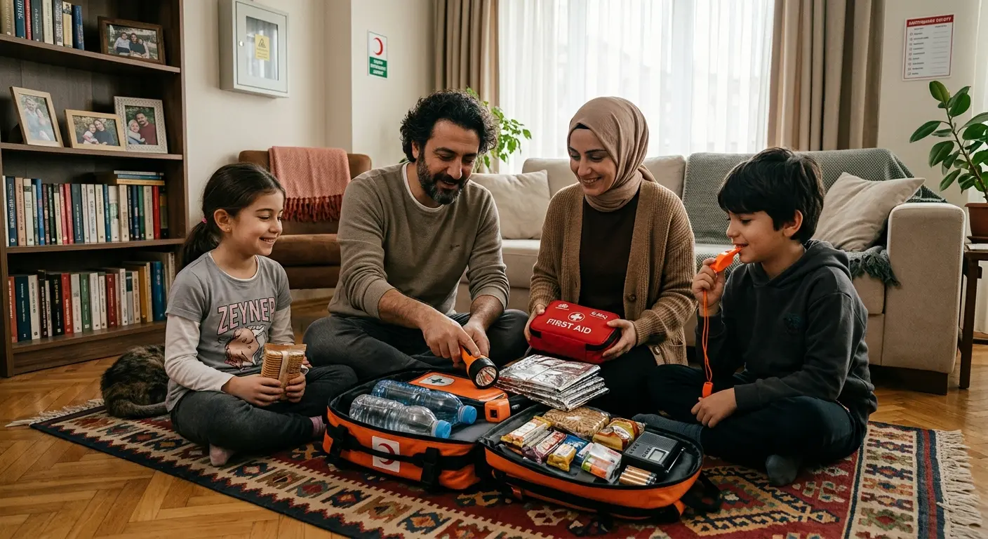 Depreme hazırlık çantası ve acil durum malzemeleri