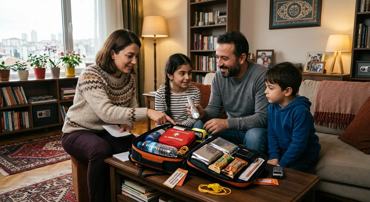 Depreme hazırlık çantası ve acil durum malzemeleri