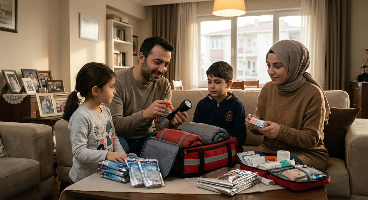 Depreme hazırlık çantası ve acil durum malzemeleri