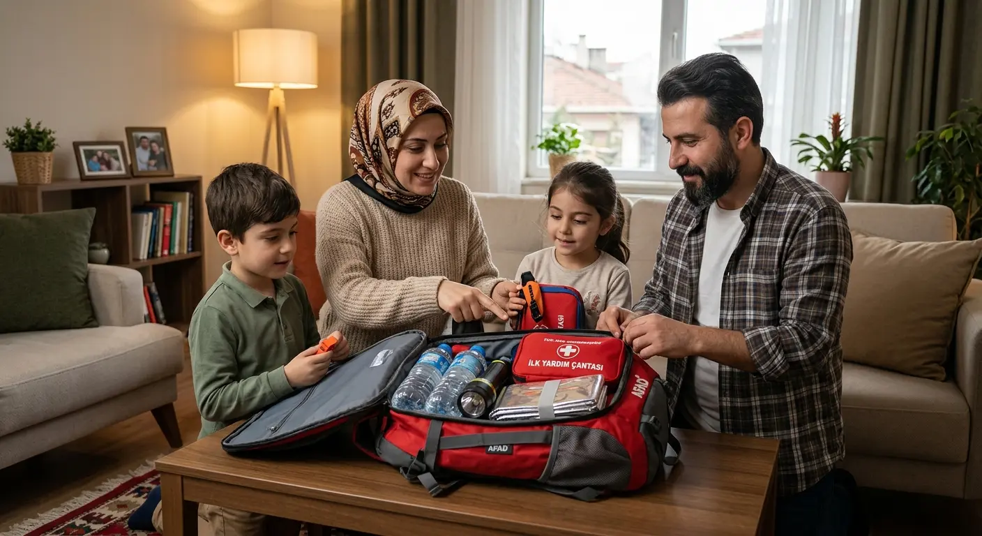 Depreme hazırlık çantası ve acil durum malzemeleri