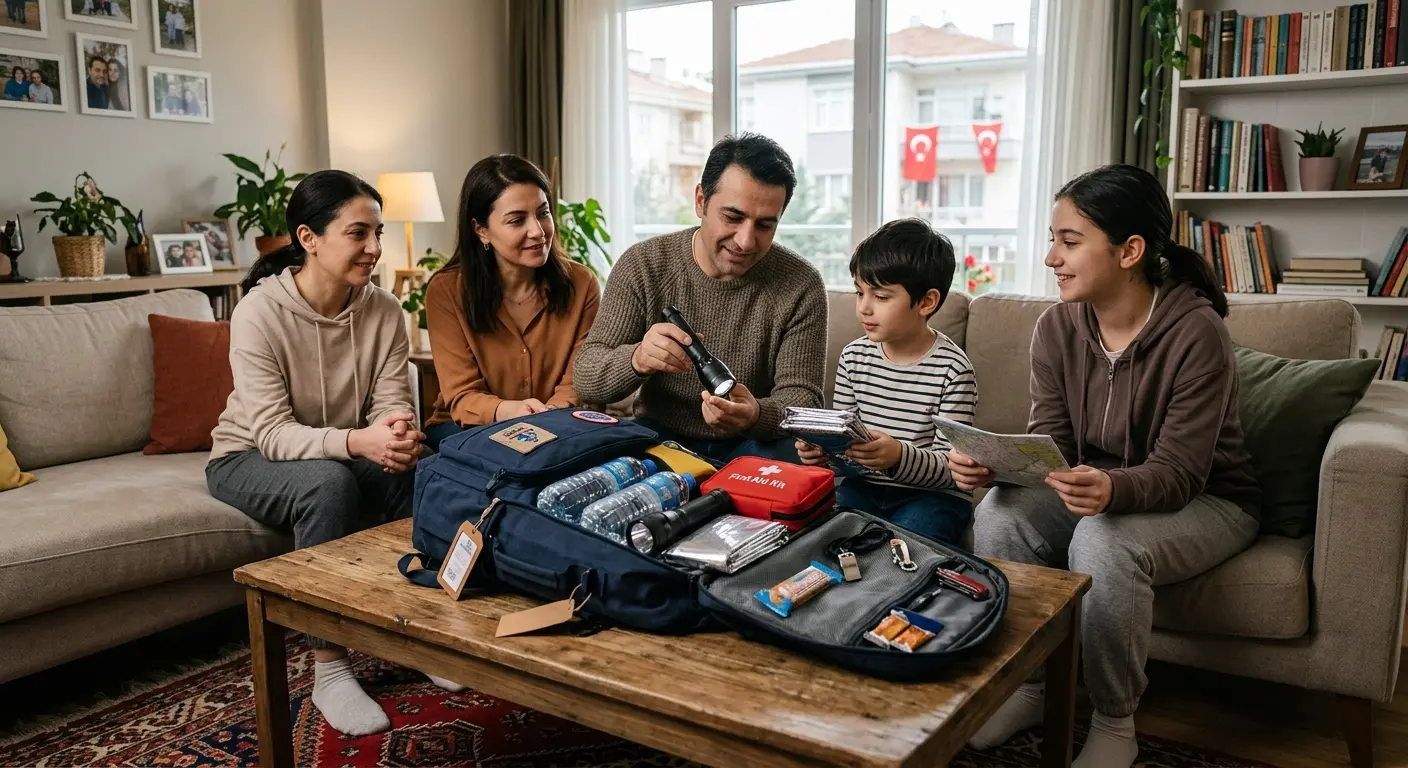 Depreme hazırlık çantası ve acil durum malzemeleri