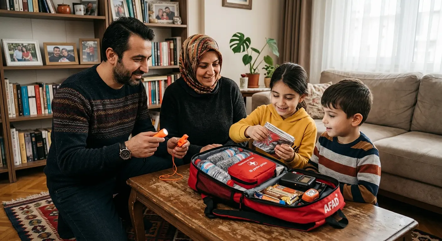 Depreme hazırlık çantası ve acil durum malzemeleri