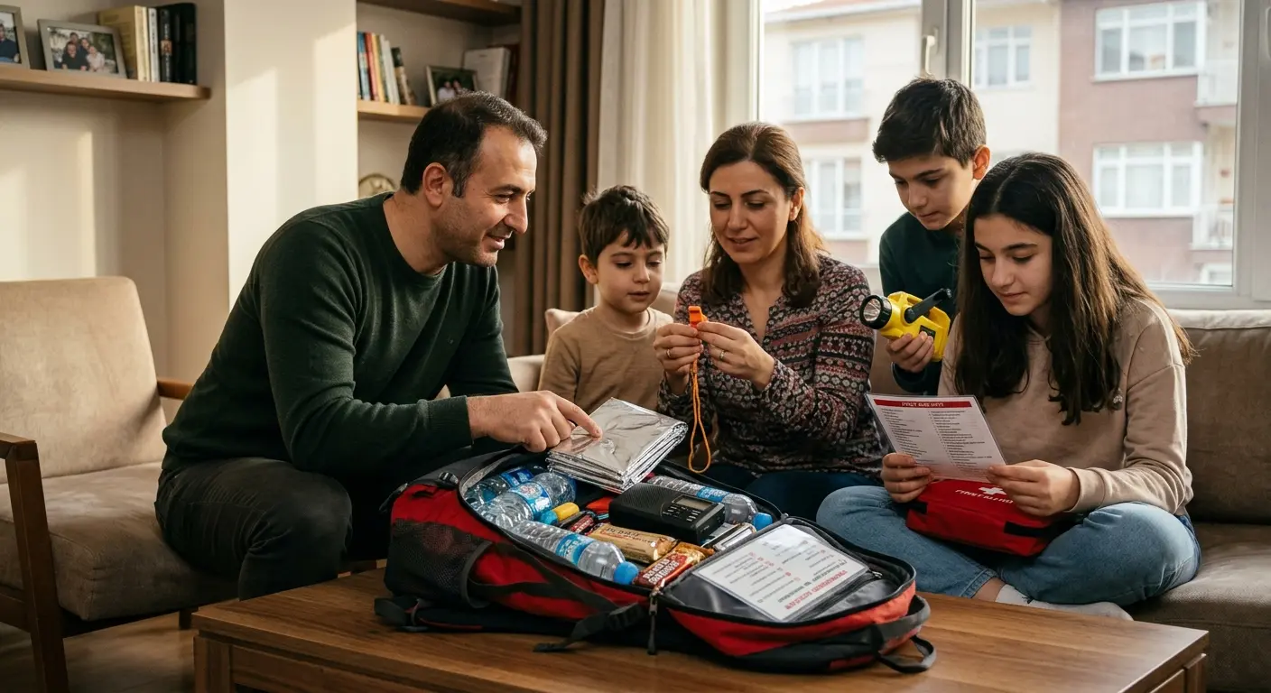 Depreme hazırlık çantası ve acil durum malzemeleri