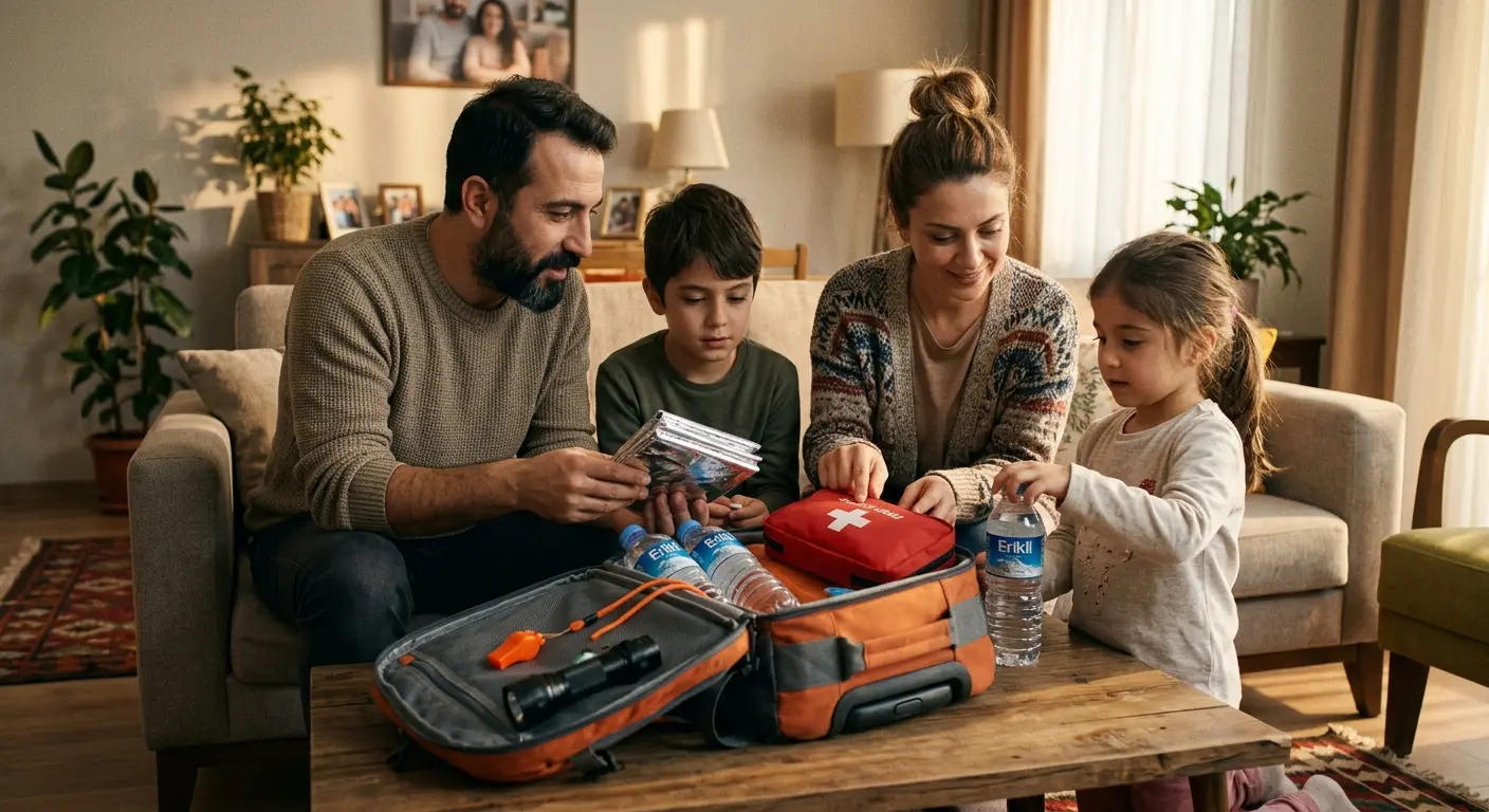Depreme hazırlık çantası ve acil durum malzemeleri