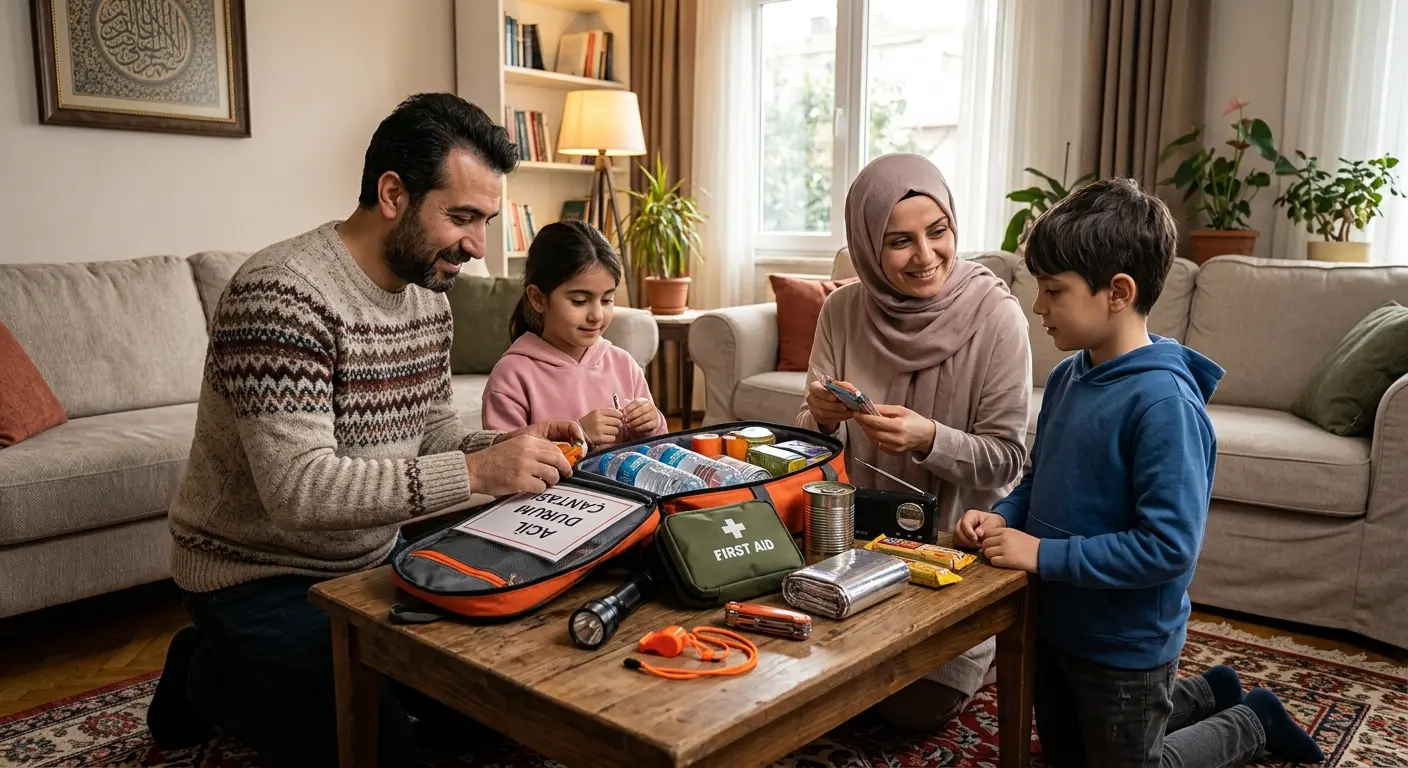 Depreme hazırlık çantası ve acil durum malzemeleri
