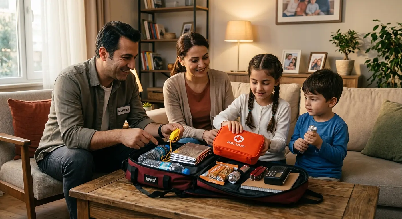 Depreme hazırlık çantası ve acil durum malzemeleri