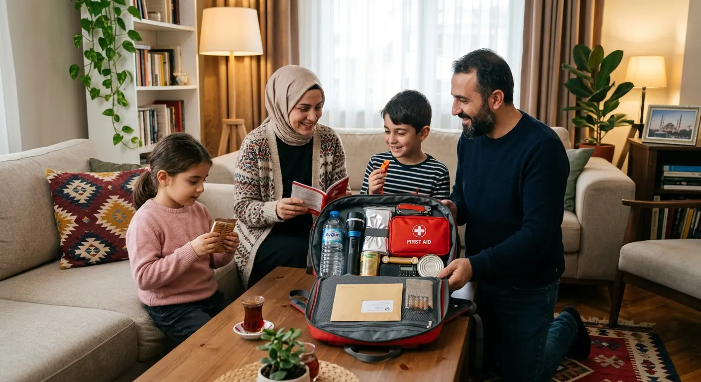 Depreme hazırlık çantası ve acil durum malzemeleri