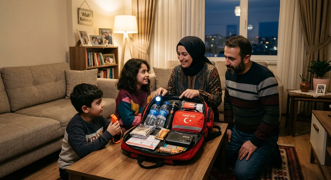 Depreme hazırlık çantası ve acil durum malzemeleri