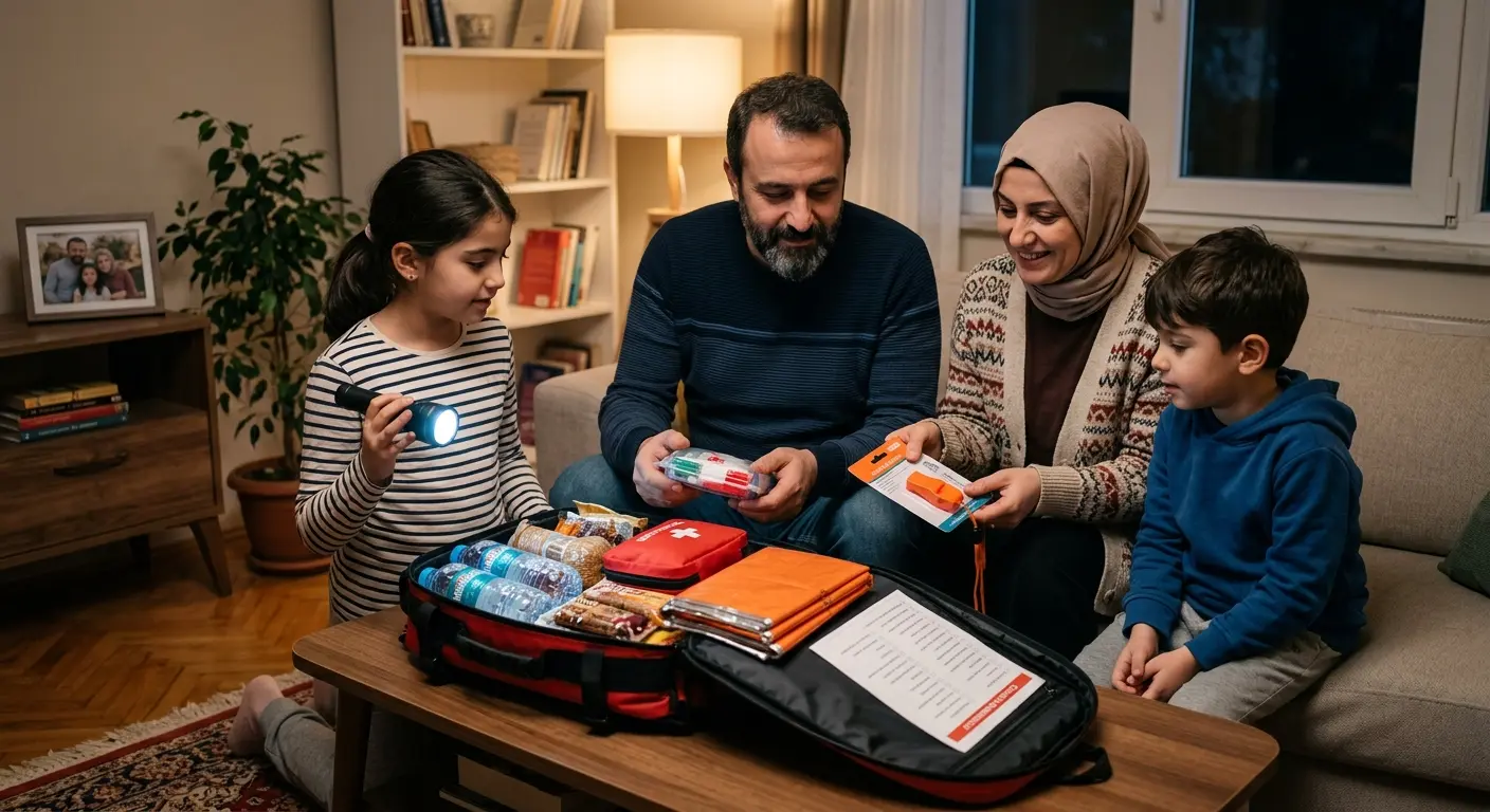 Depreme hazırlık çantası ve acil durum malzemeleri