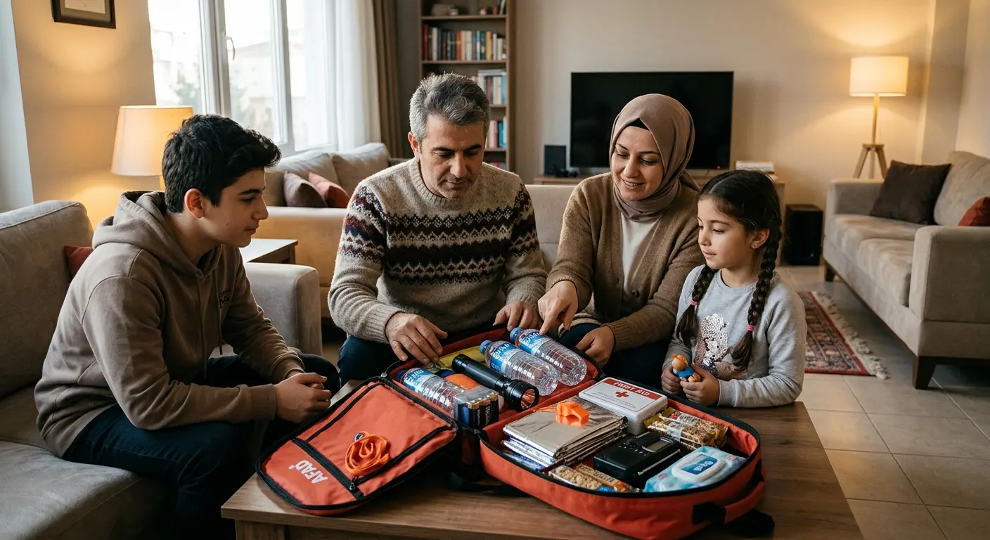Depreme hazırlık çantası ve acil durum malzemeleri