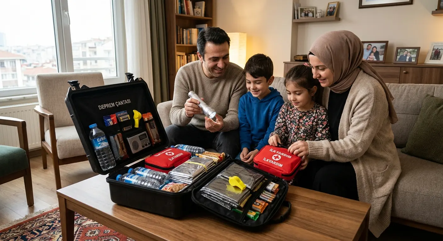 Depreme hazırlık çantası ve acil durum malzemeleri