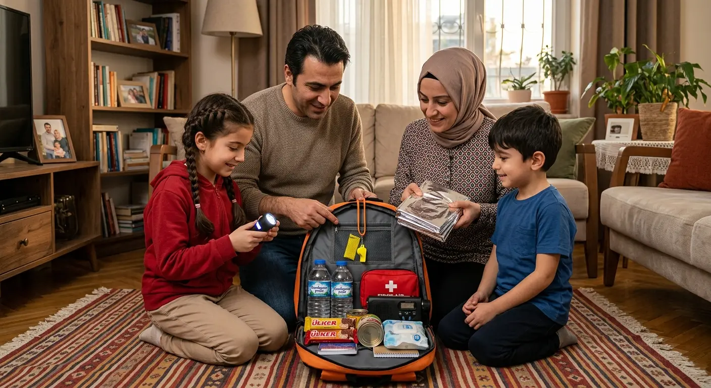 Depreme hazırlık çantası ve acil durum malzemeleri