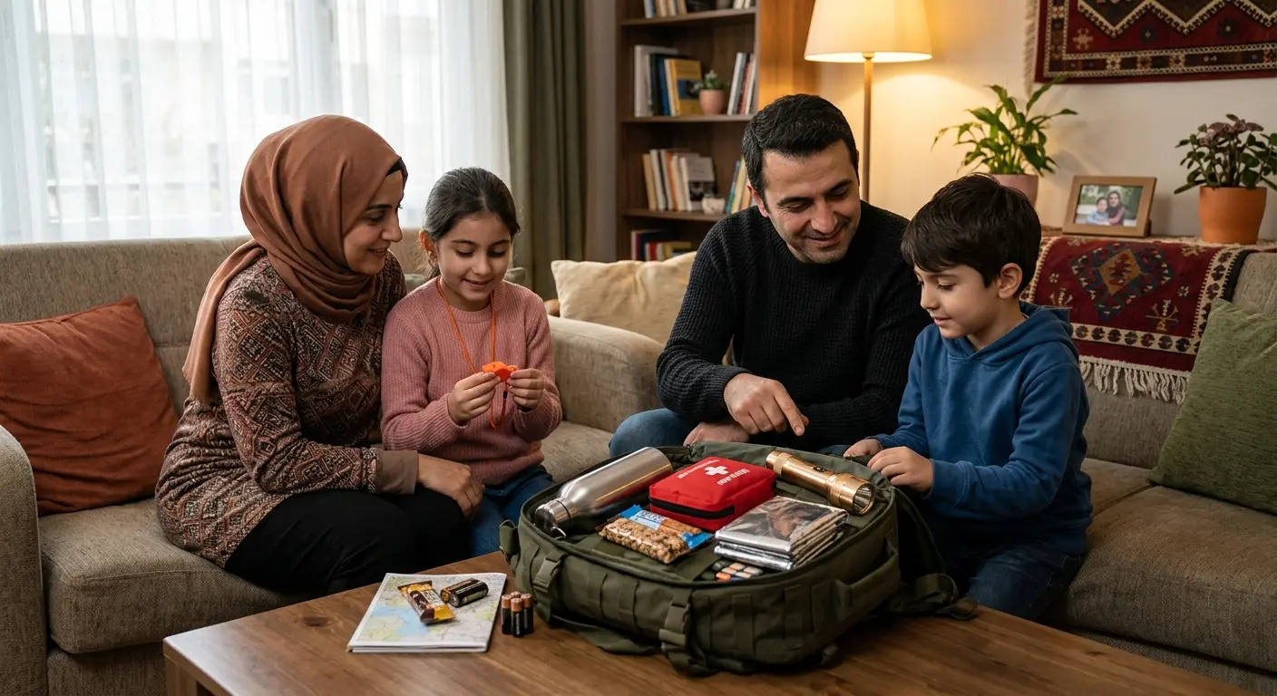 Depreme hazırlık çantası ve acil durum malzemeleri