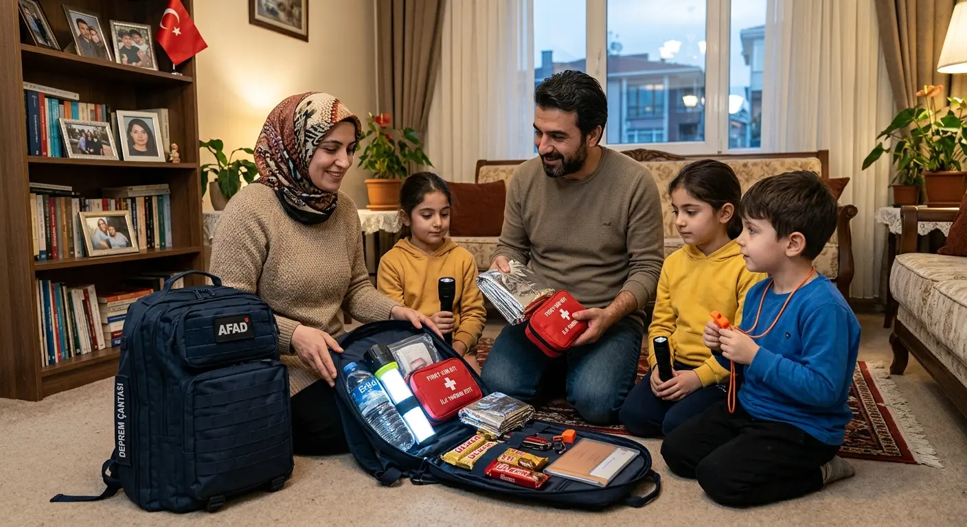 Depreme hazırlık çantası ve acil durum malzemeleri