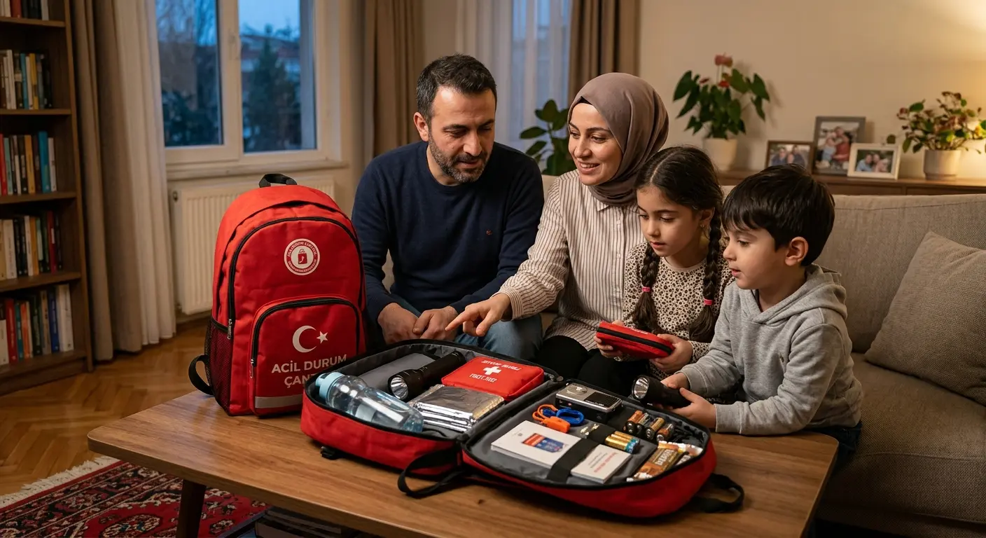 Depreme hazırlık çantası ve acil durum malzemeleri