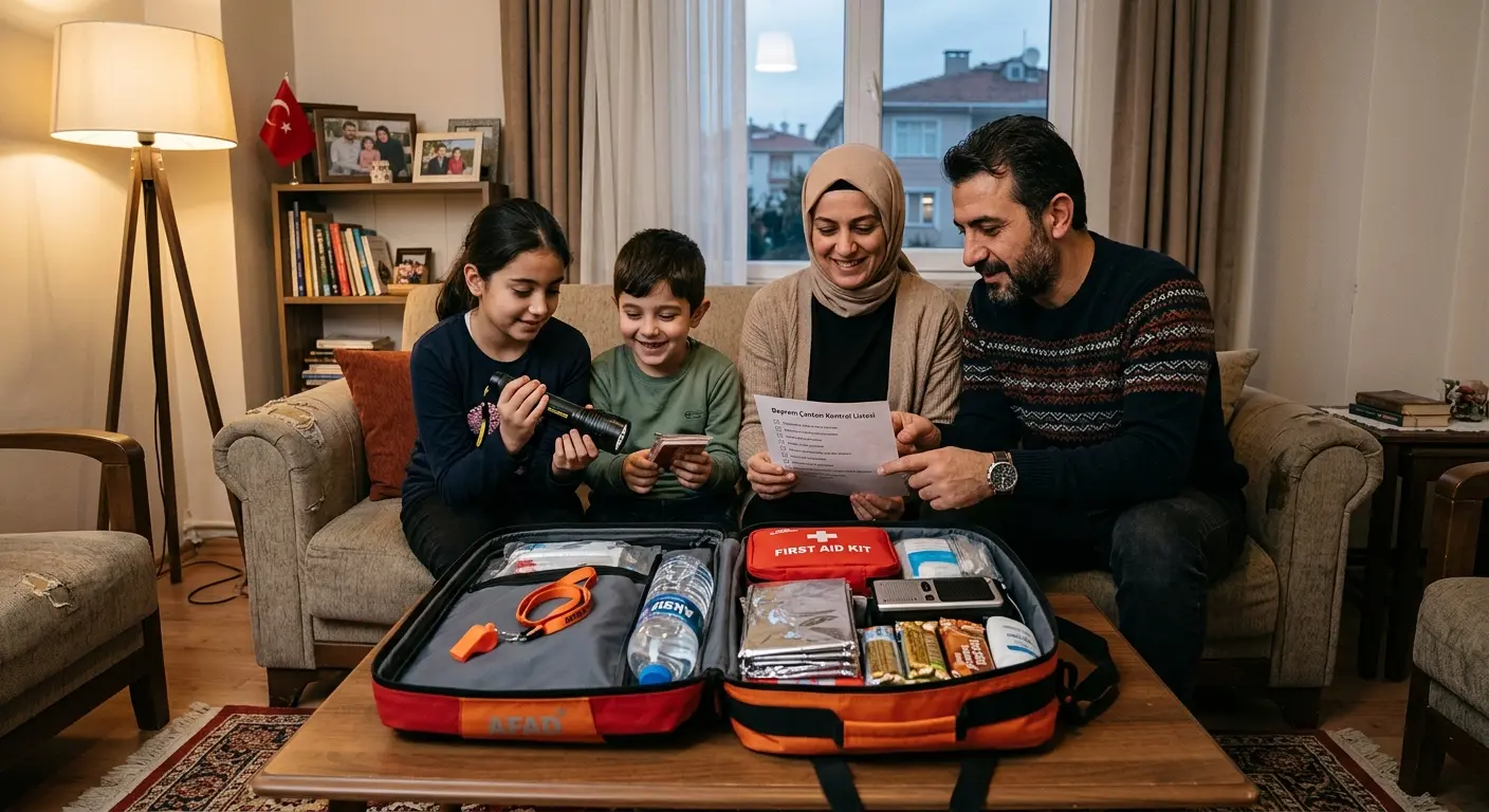 Depreme hazırlık çantası ve acil durum malzemeleri