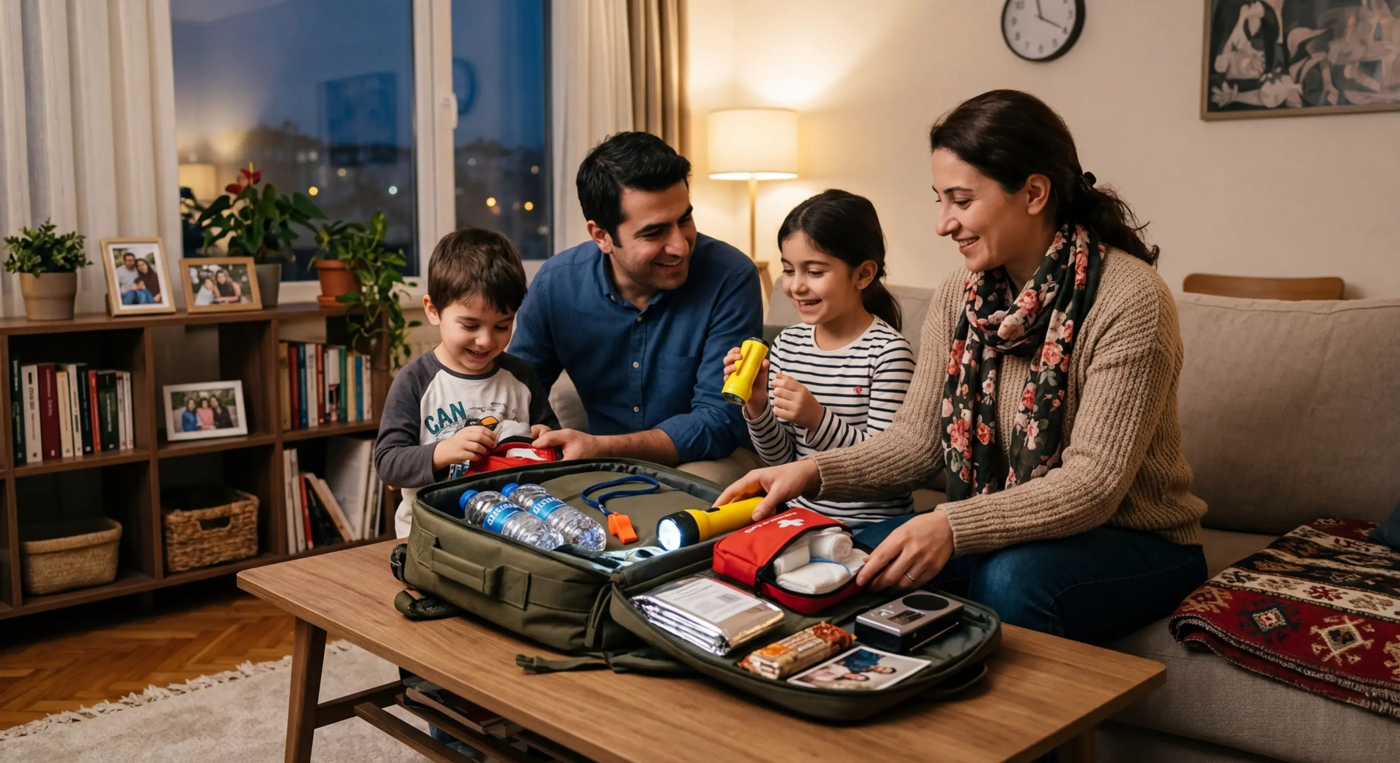 Depreme hazırlık çantası ve acil durum malzemeleri
