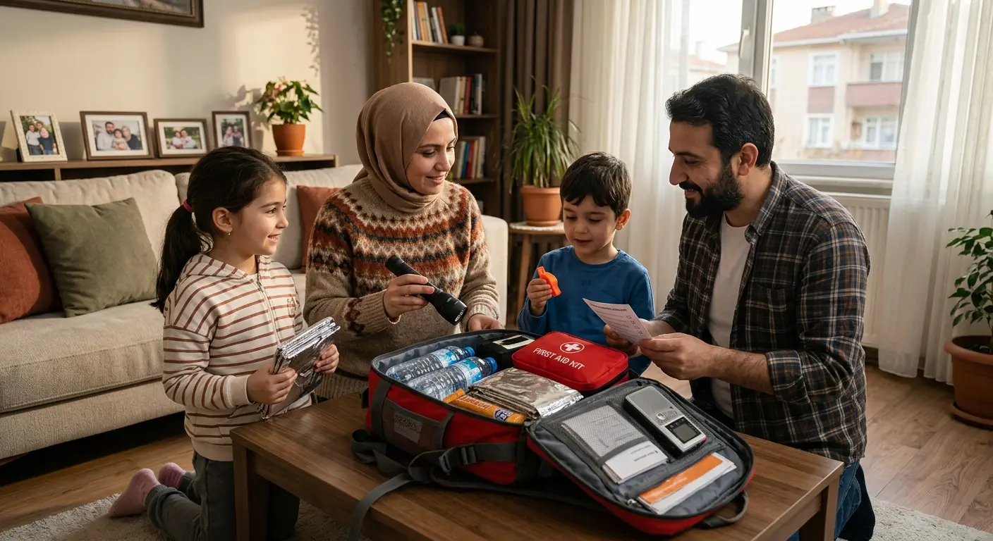Depreme hazırlık çantası ve acil durum malzemeleri