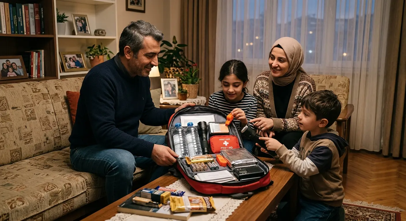 Depreme hazırlık çantası ve acil durum malzemeleri