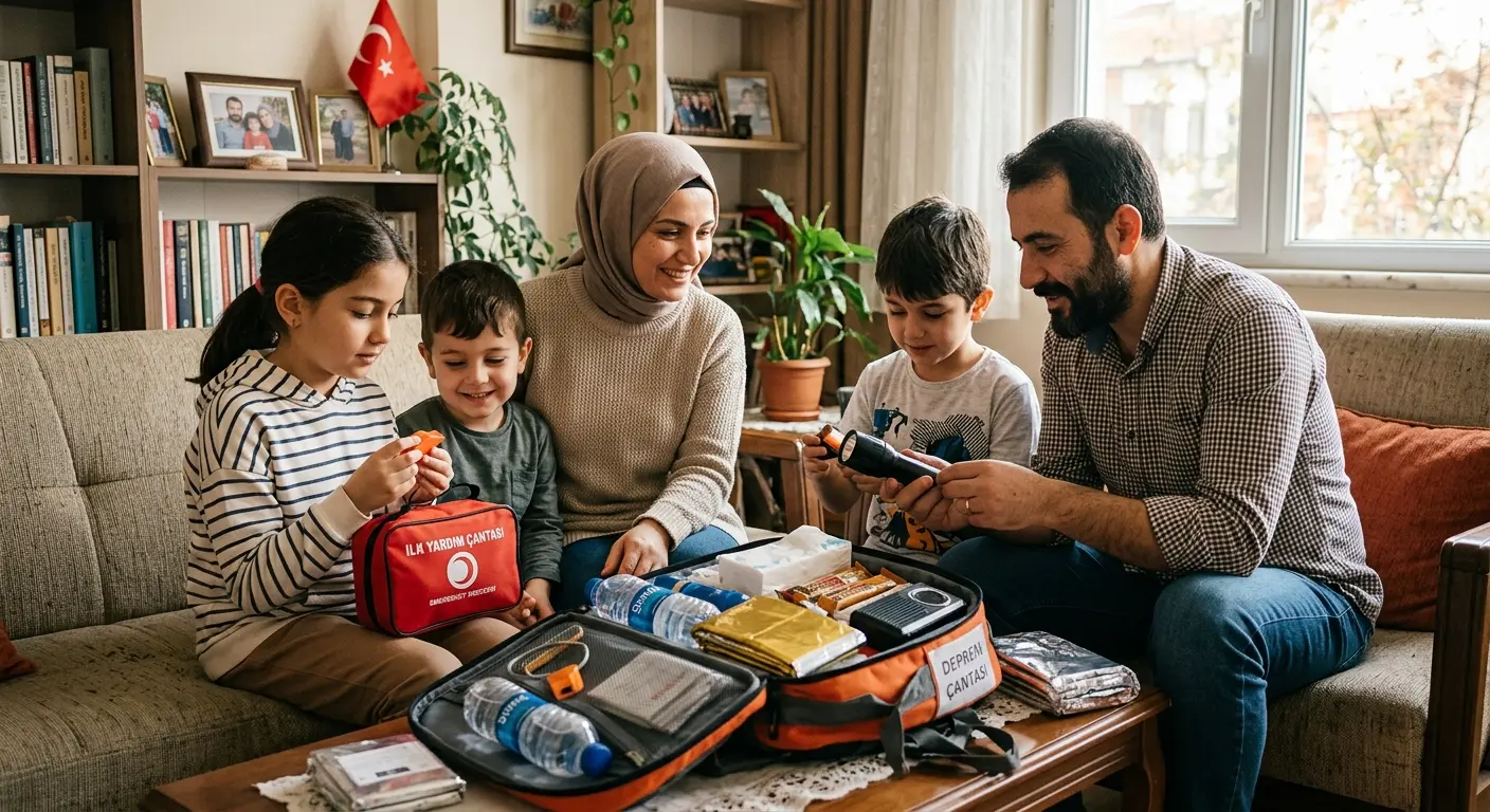 Depreme hazırlık çantası ve acil durum malzemeleri