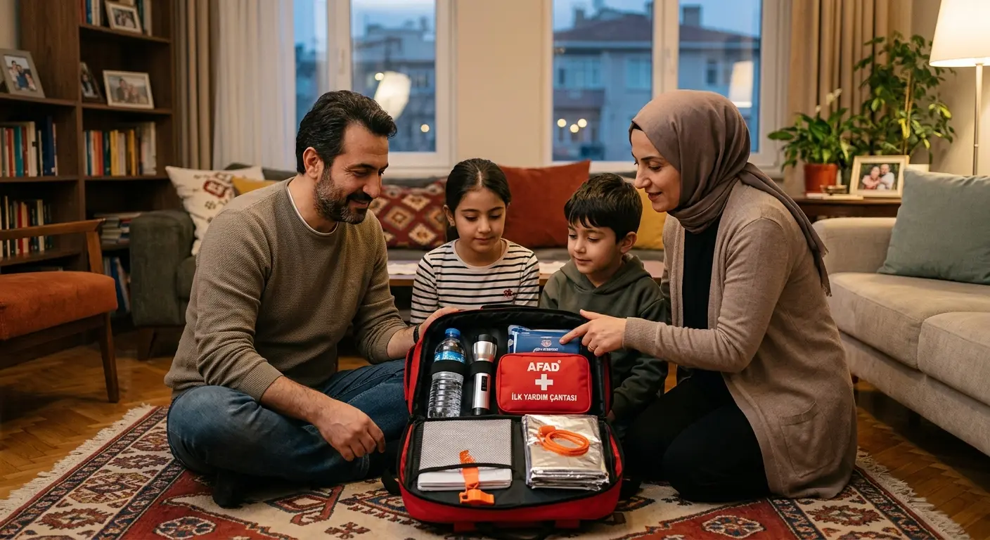 Depreme hazırlık çantası ve acil durum malzemeleri