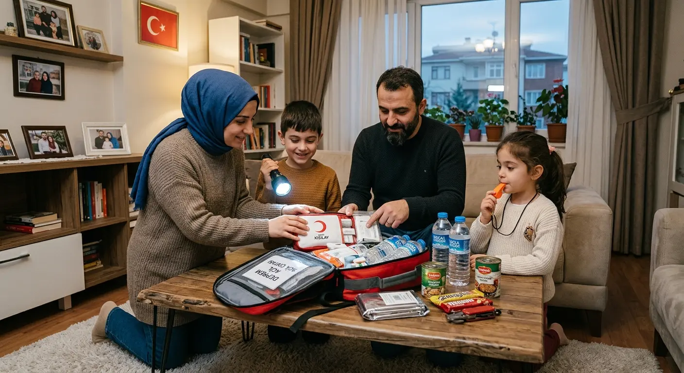 Depreme hazırlık çantası ve acil durum malzemeleri