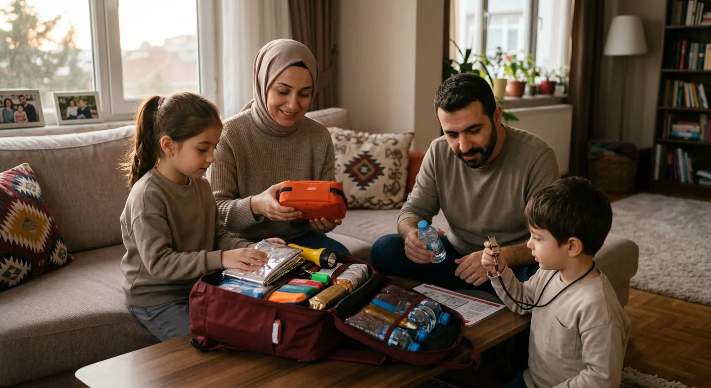 Depreme hazırlık çantası ve acil durum malzemeleri