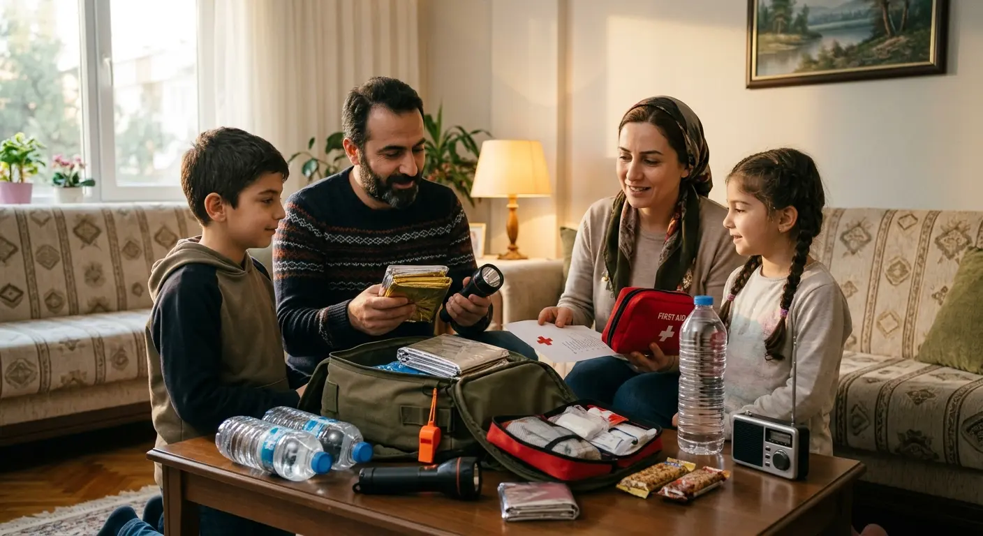 Depreme hazırlık çantası ve acil durum malzemeleri