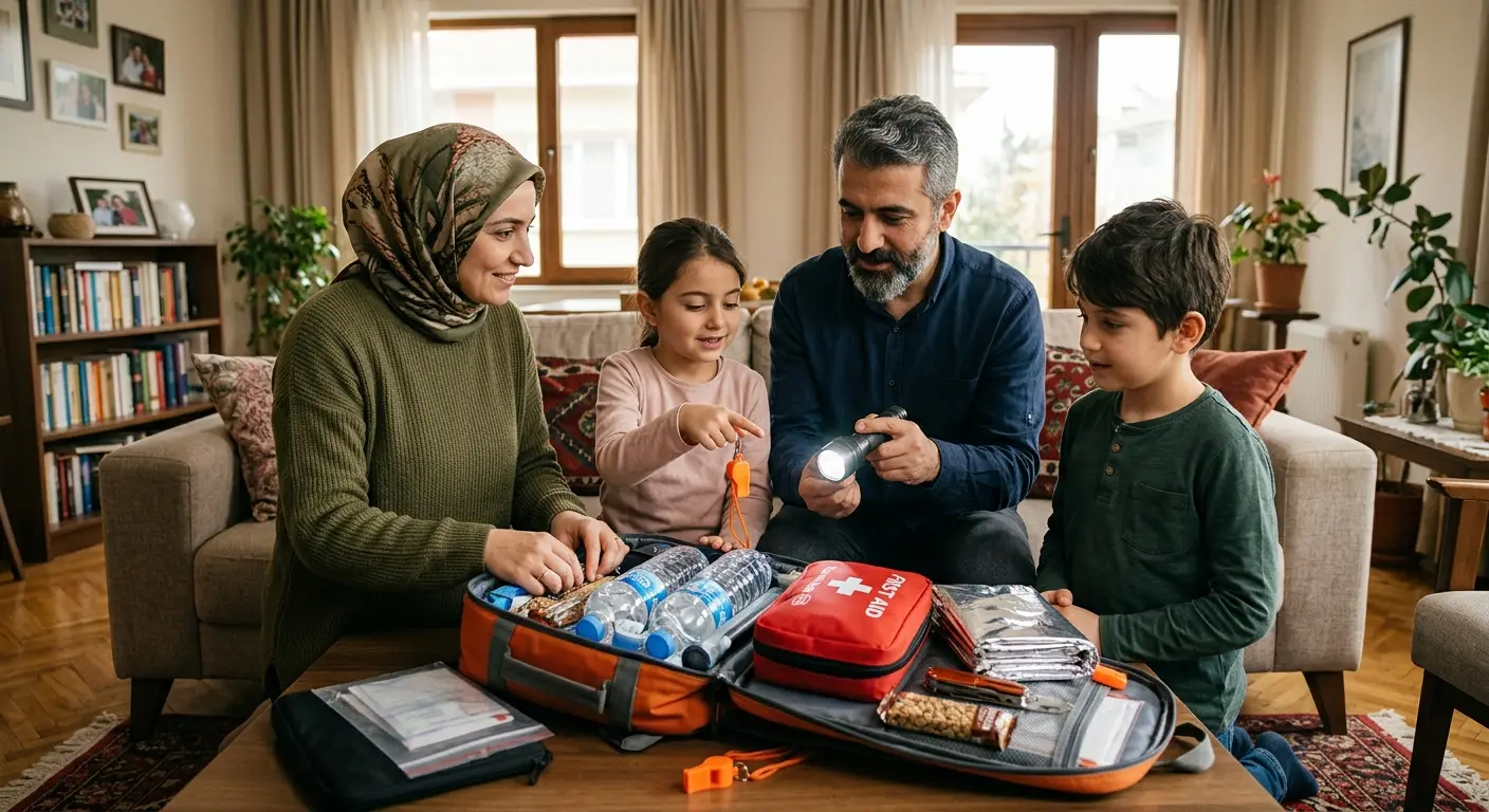 Depreme hazırlık çantası ve acil durum malzemeleri