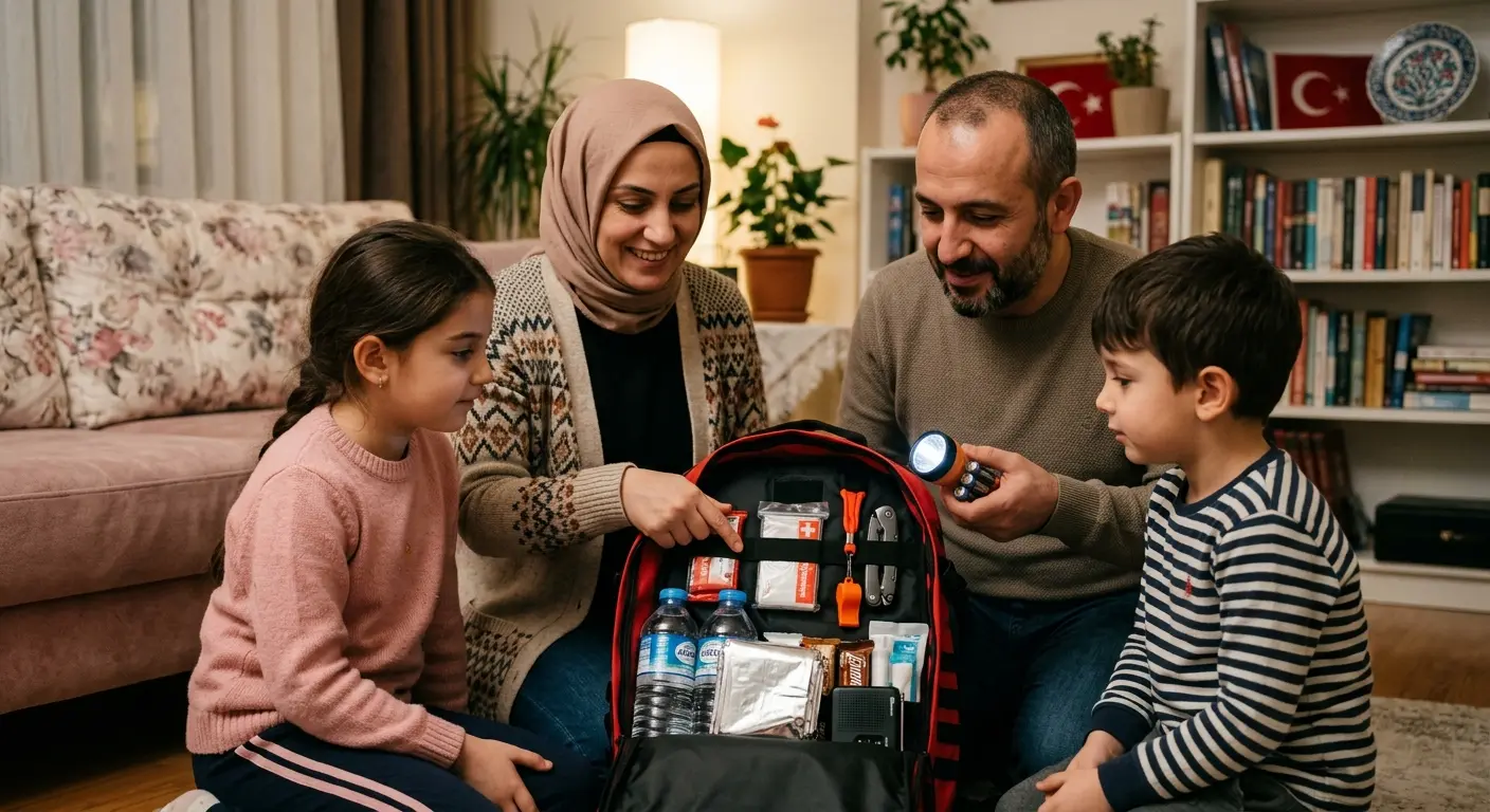 Depreme hazırlık çantası ve acil durum malzemeleri