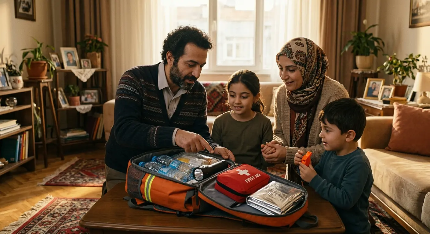 Depreme hazırlık çantası ve acil durum malzemeleri