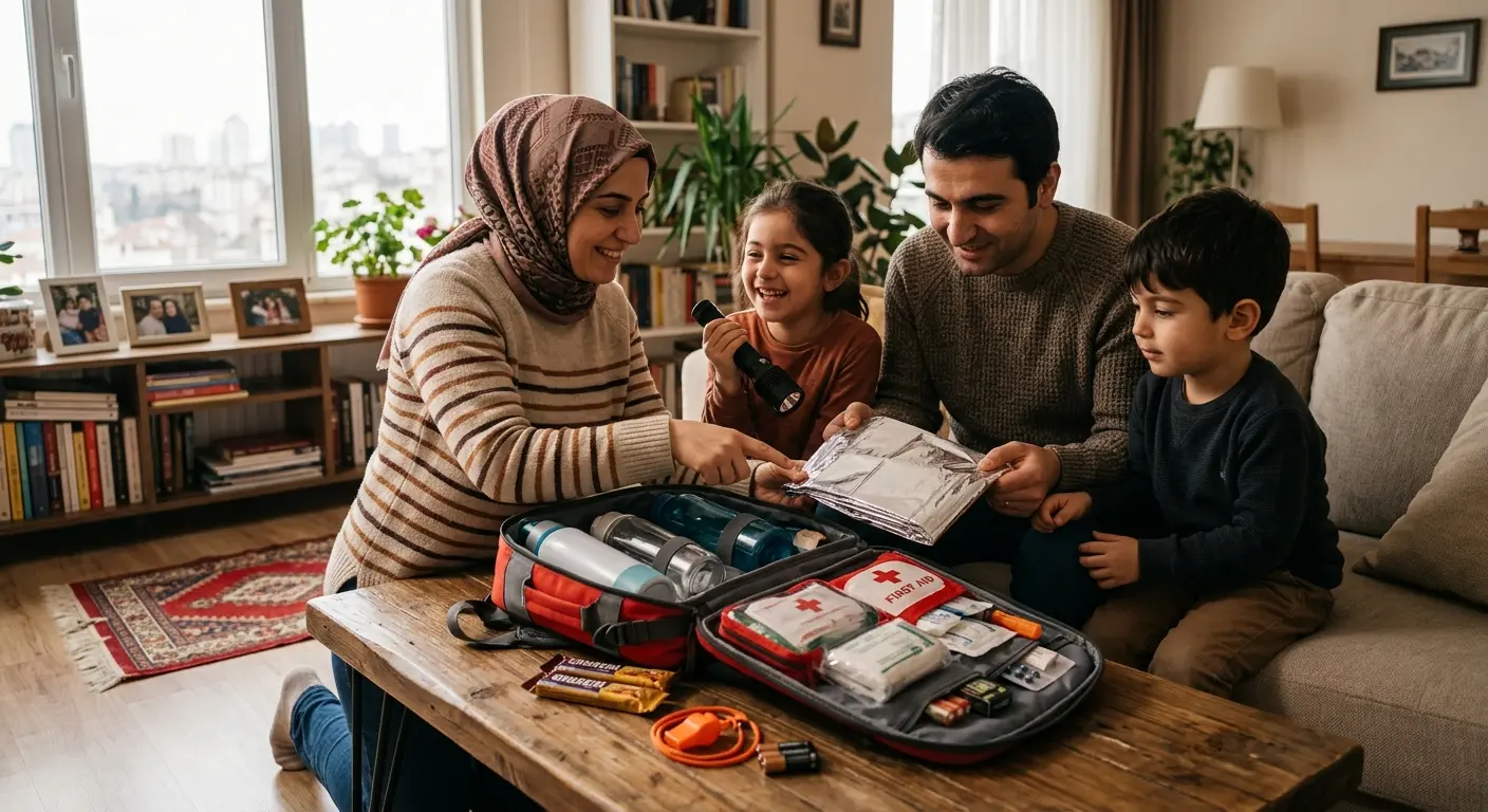 Depreme hazırlık çantası ve acil durum malzemeleri