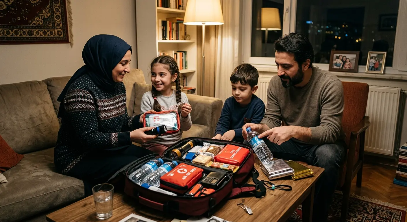 Depreme hazırlık çantası ve acil durum malzemeleri