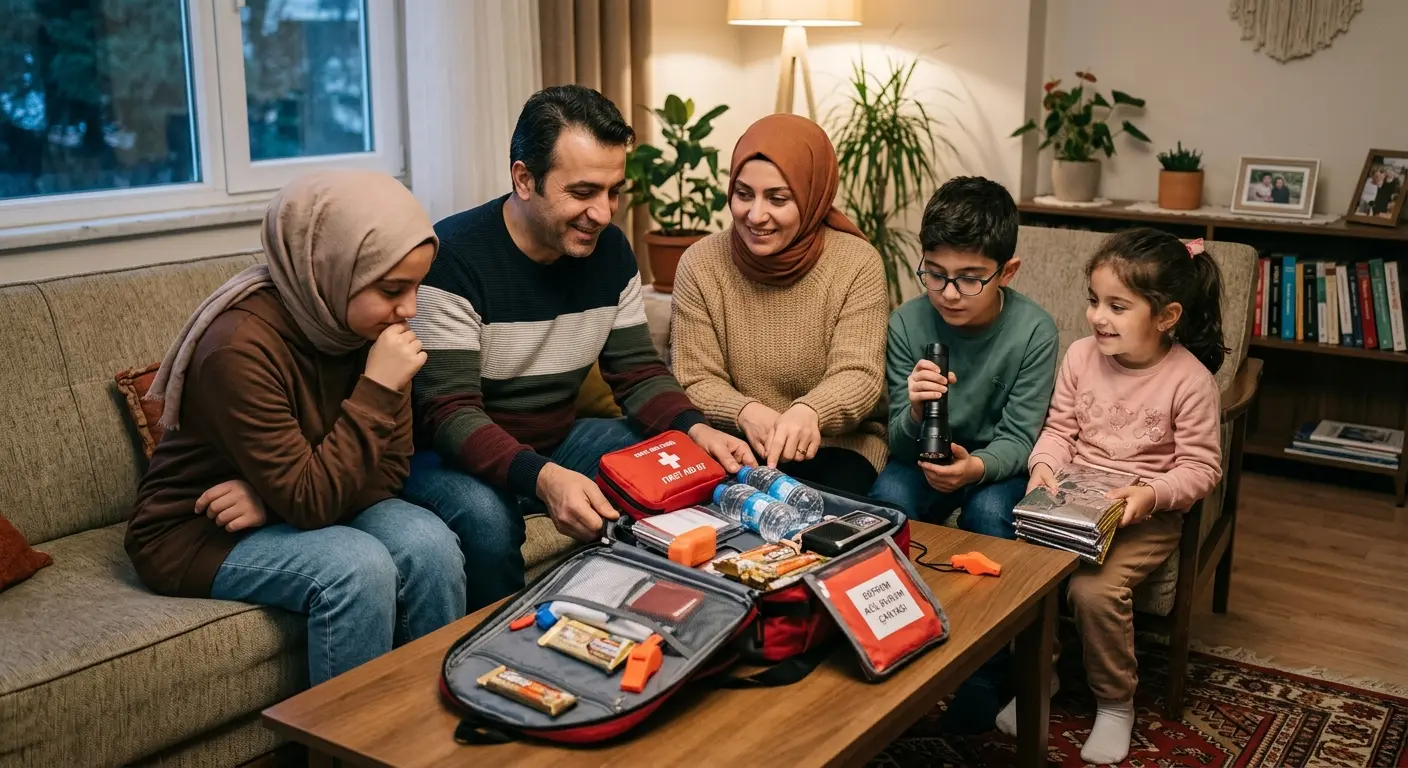Depreme hazırlık çantası ve acil durum malzemeleri