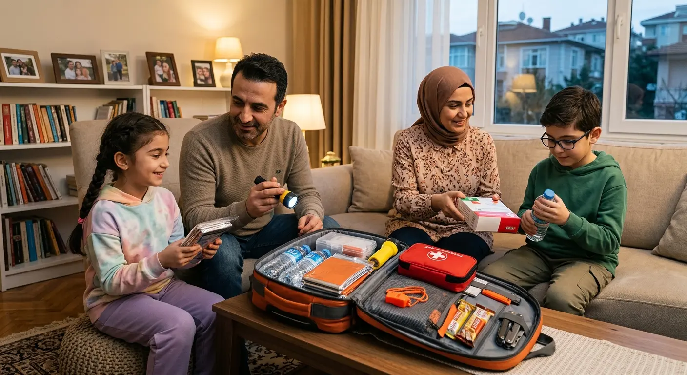 Depreme hazırlık çantası ve acil durum malzemeleri